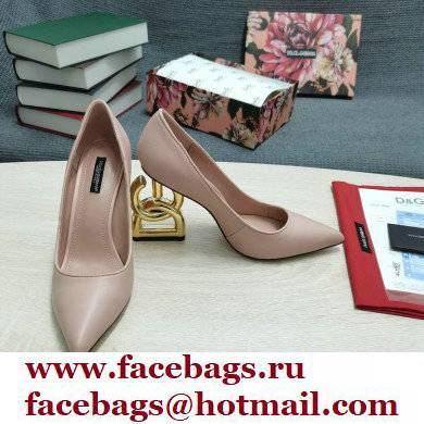 Dolce  &  Gabbana Heel 10.5cm Leather Pumps Light Pink with DG Pop Heel 2021